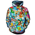 Cartoon Characters 3D Print Hoodie