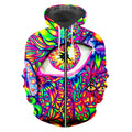 Psychedelic Geometric Zip Up Hoodie