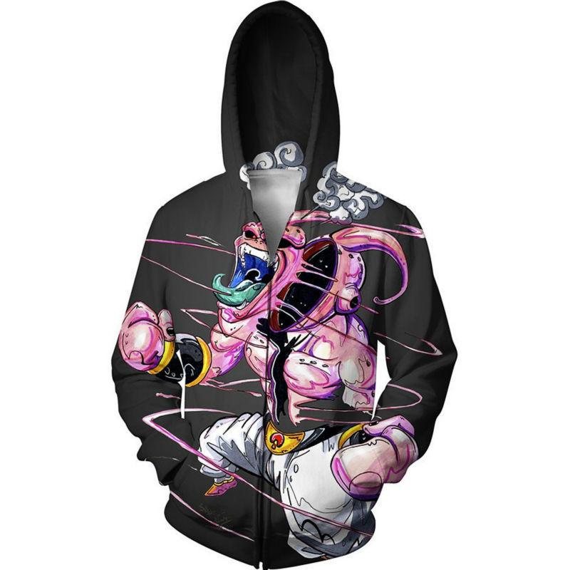 Majin Buu Black Zip Up Hoodie