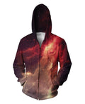 Flame Galaxy Zip Up Hoodie