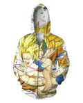 Super Saiyan Goku and Shenron Zip Up Hoodie