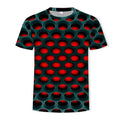 abstract red holes