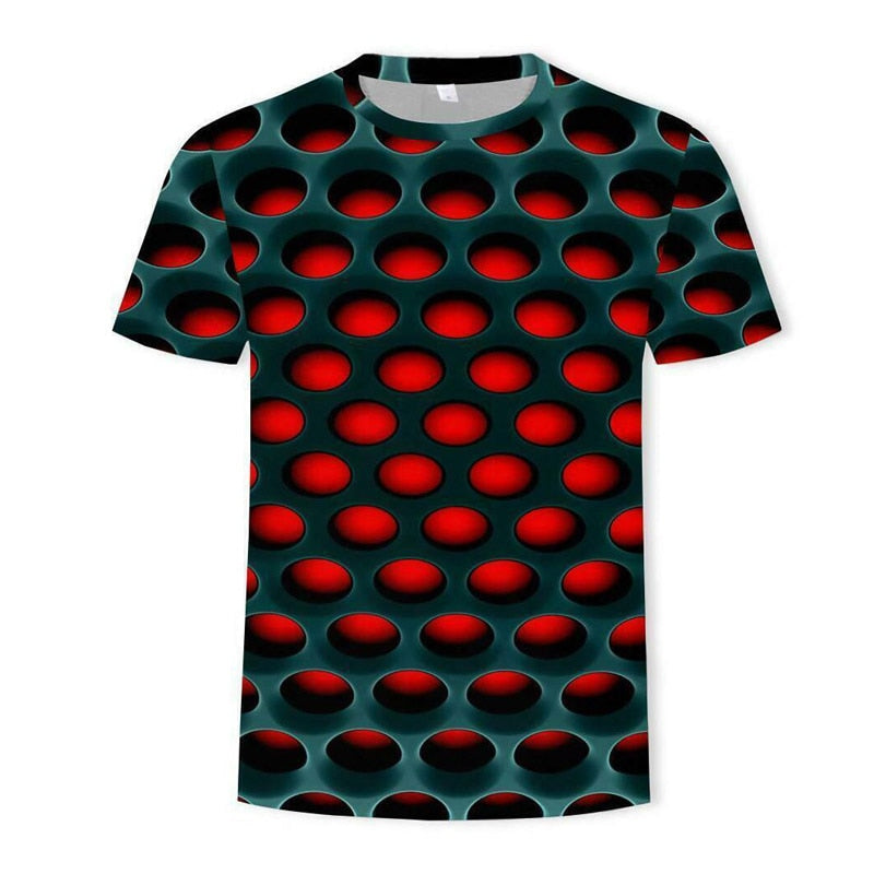 abstract red holes