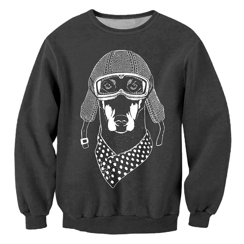 biker dog sweatshirt