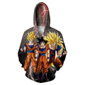 Super Saiyan Goku Forms Zip Up Hoodie