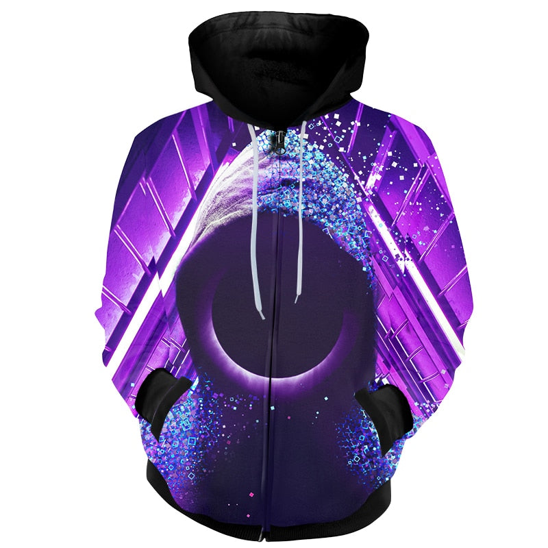 planet abstract zip up