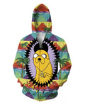 Jake The Dog Smoking Weed Zip Up Hoodie