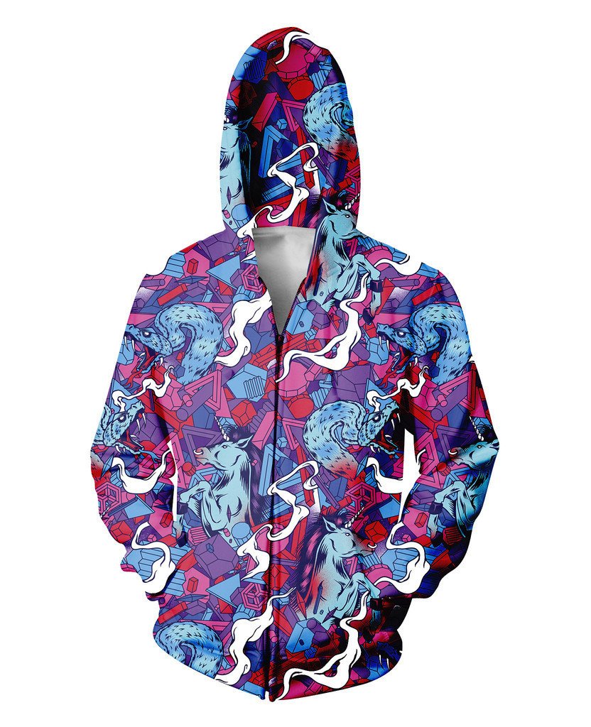 Unicorn War Viper Zip Up Hoodie