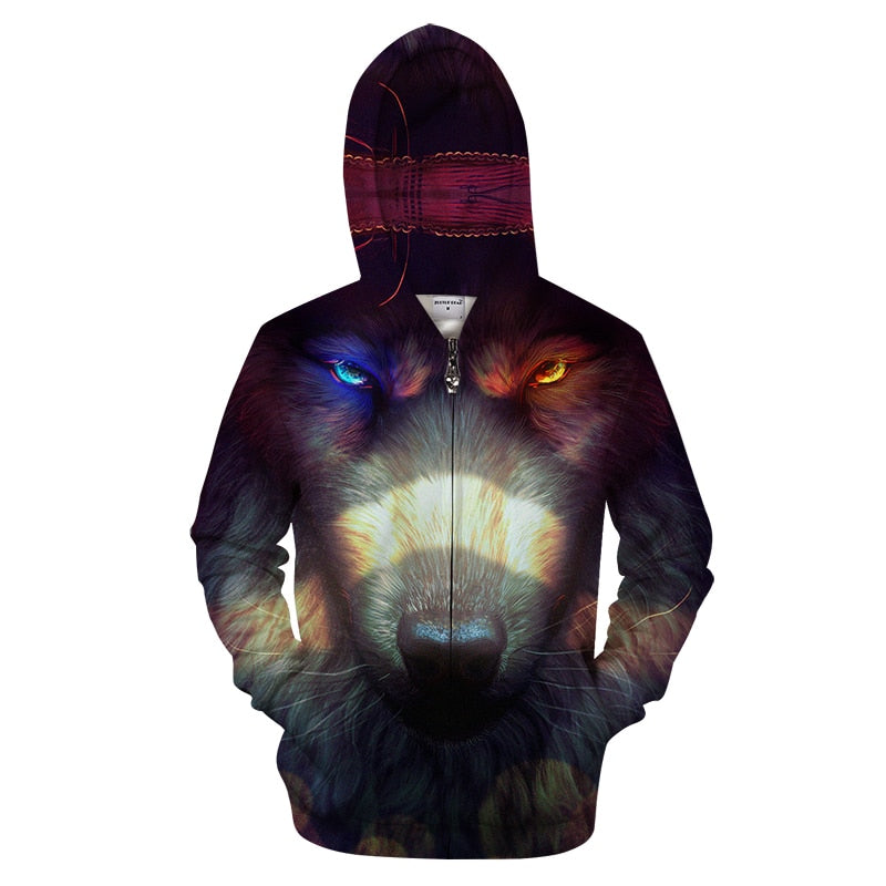wolf eyes red blue