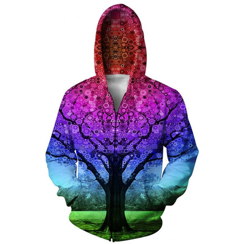 Red Snow Tree Zip Up Hoodie