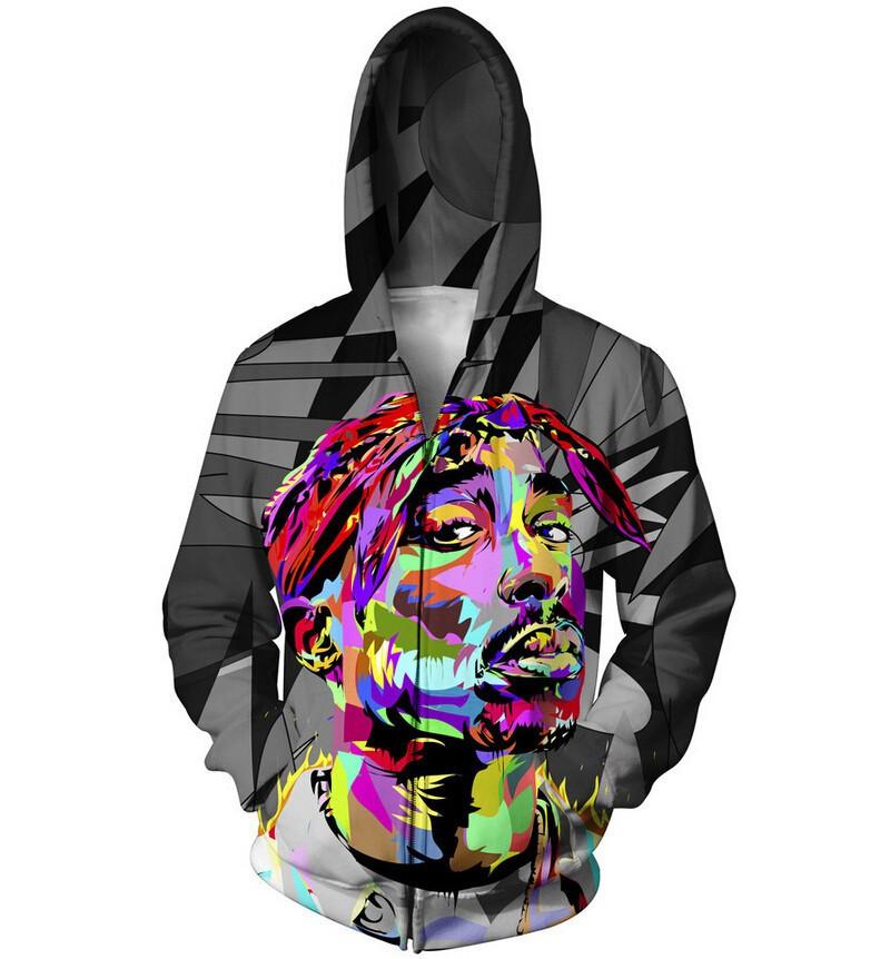 Tupac Shakur Zip Up Hoodie