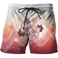 floral abstract cream shorts