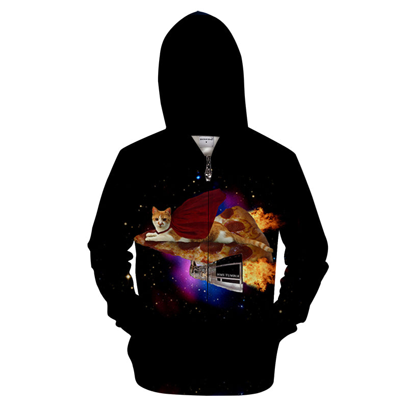 super cat pizza galaxy flying