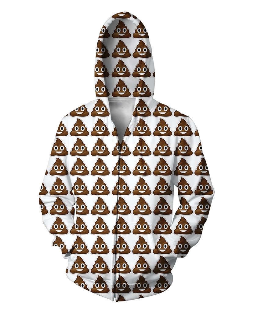 Poop Emoji Collage Zip Up Hoodie