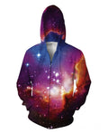 Purple Galaxy Zip Up Hoodie