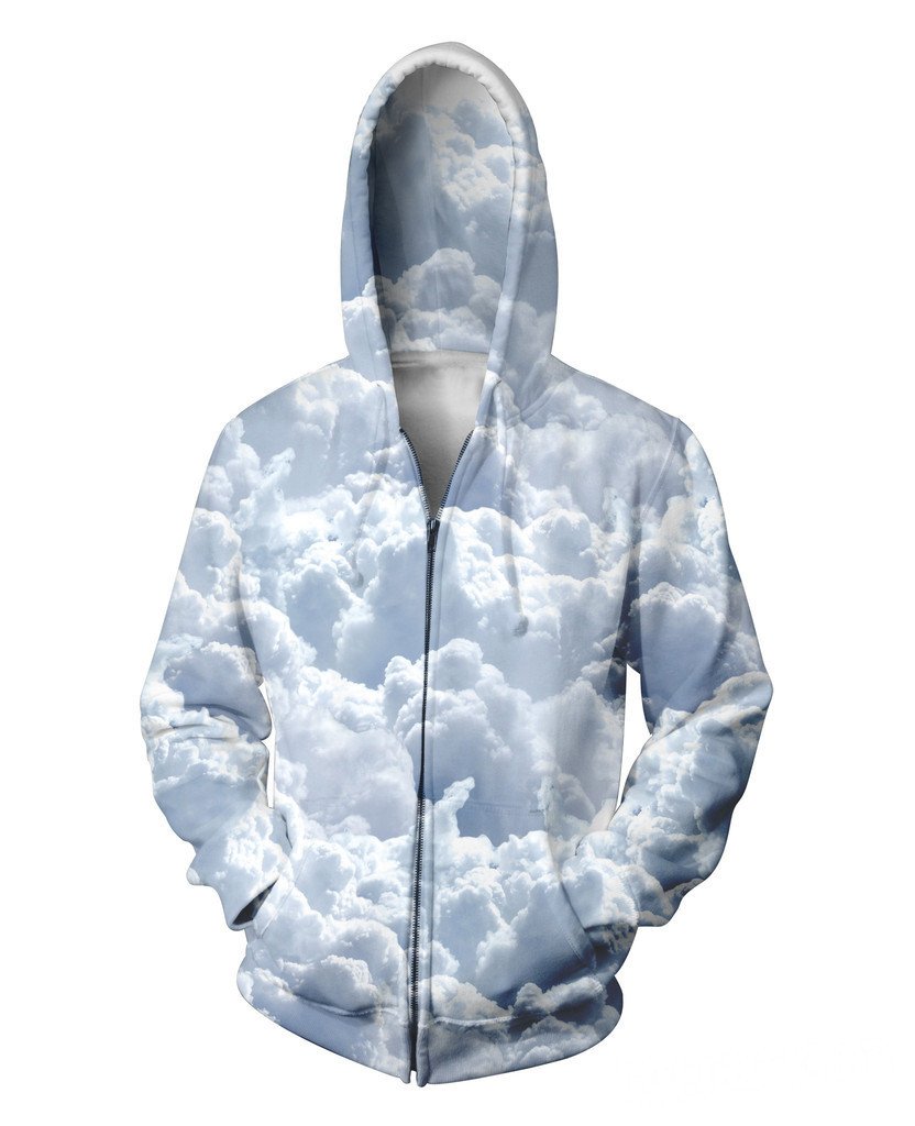 White Clouds Zip Up Hoodie