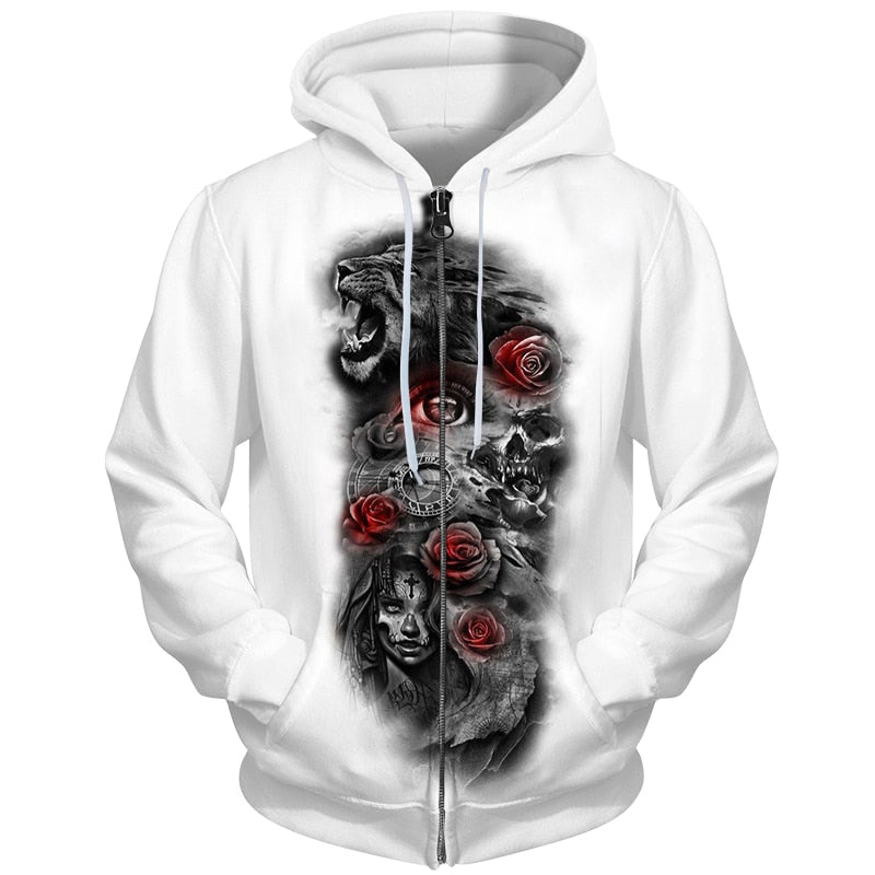 roses lion gothic art