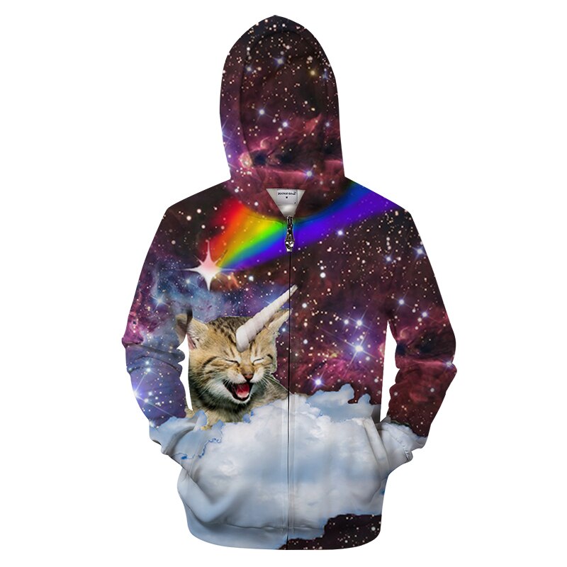 cat unicorn in the galaxy