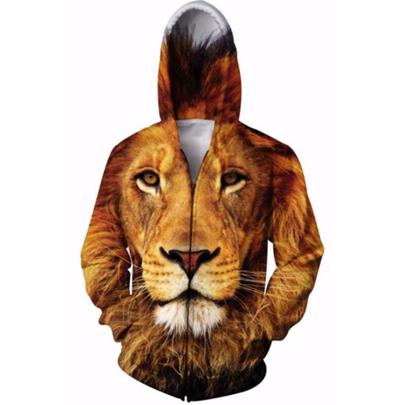 lion face zip up