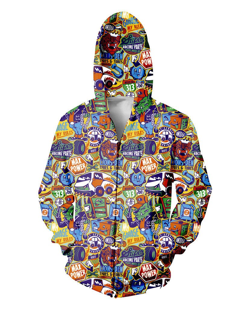 My Garage My Rules Zip Up Hoodie