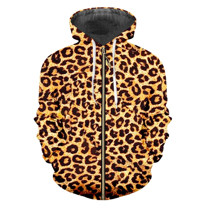 Leopard Skin Zip Up