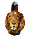 Ferocious Lion Zip Up Hoodie