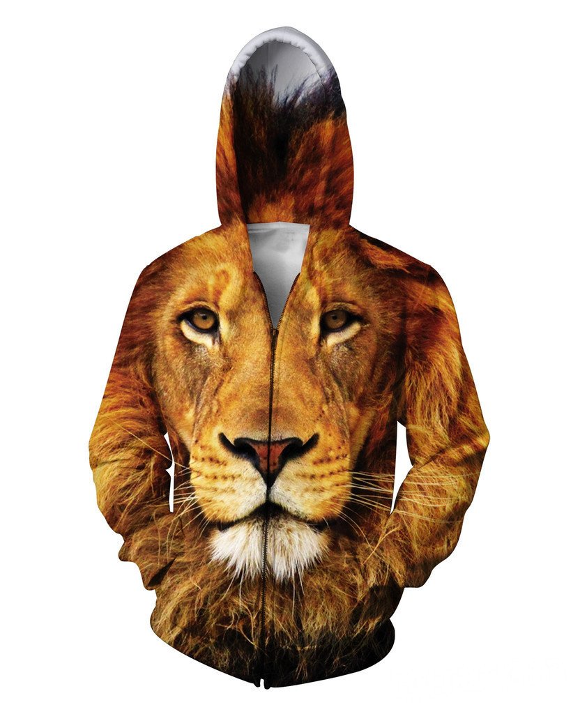Ferocious Lion Zip Up Hoodie