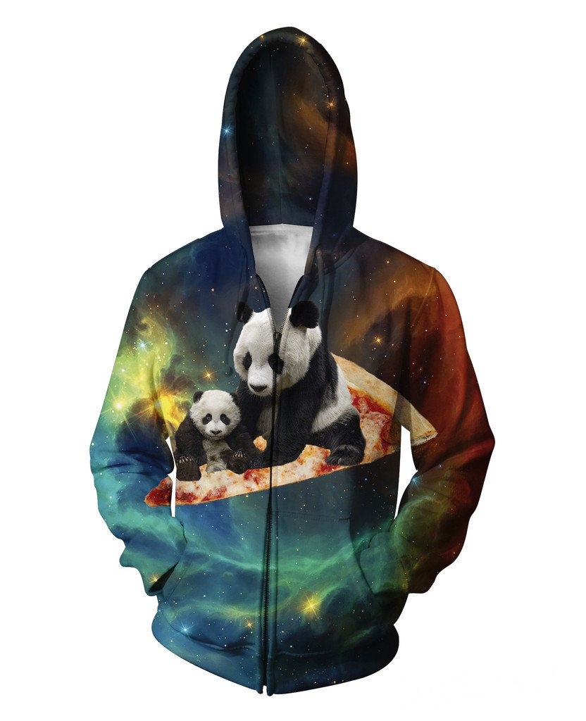 Space Pizza Zip Up Hoodie