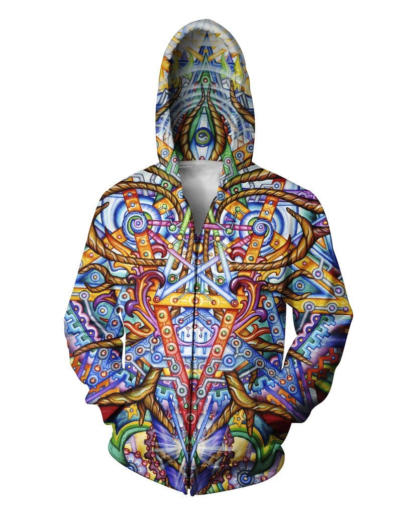 Vintage Biomimic Zip-Up Hoodie
