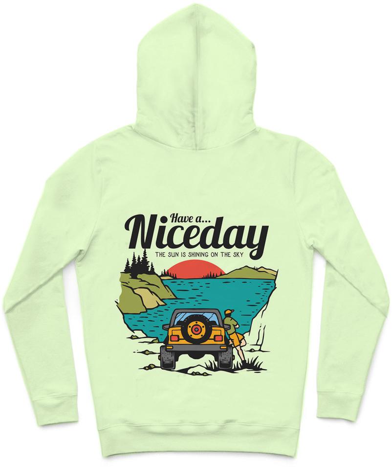 Have A Nice Day Trendy All-Over Print Solid Tusk Hoodie