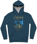Colorado Trendy All-Over Print Solid Teal Blue Hoodie