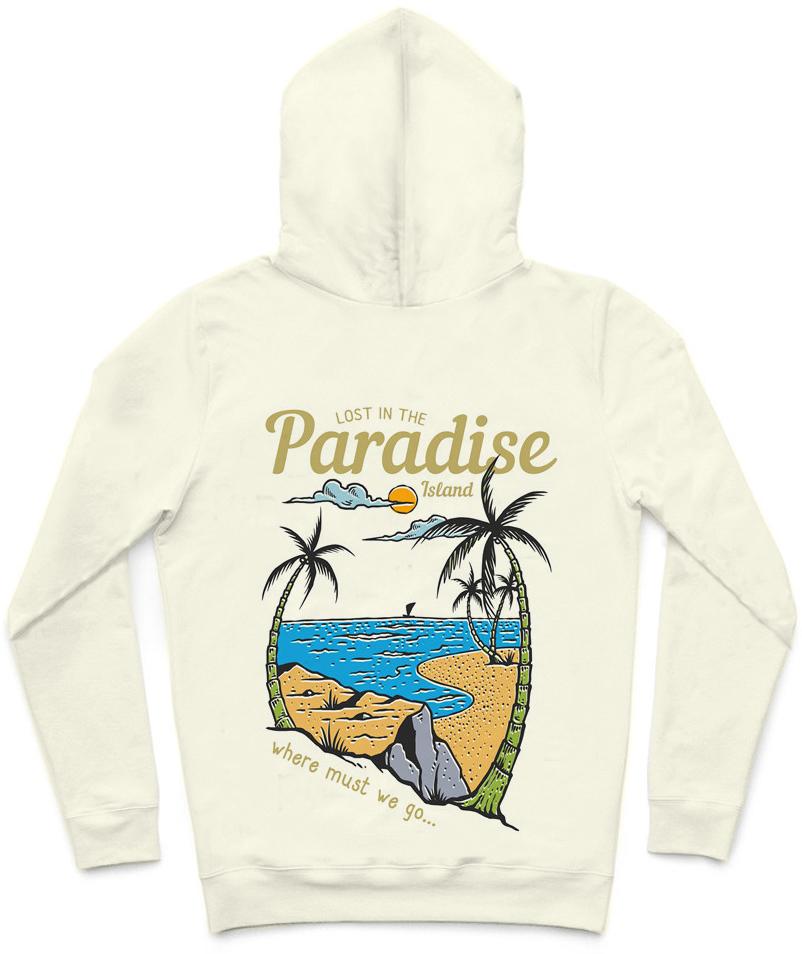 Paradise Island Trendy All-Over Print Solid Soapstone Hoodie
