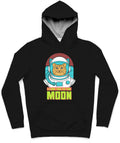 Astronaut Cat Trendy All-Over Print Solid Black Hoodie