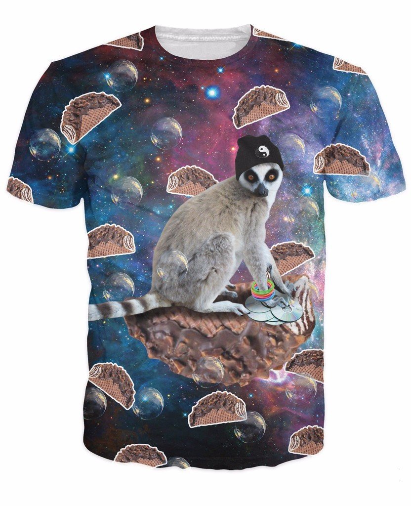 Flying Lemur On A Choco Taco In Space T-Shirt