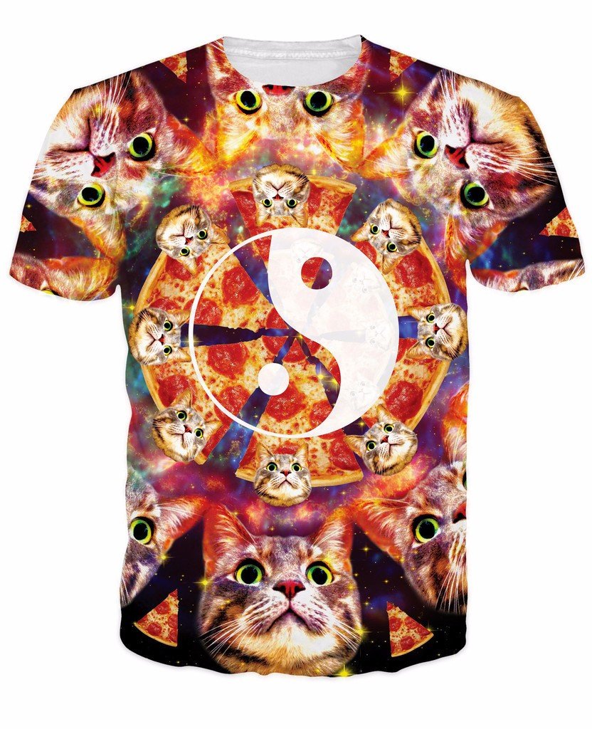 Yin Yang Pizza Cat T-Shirt