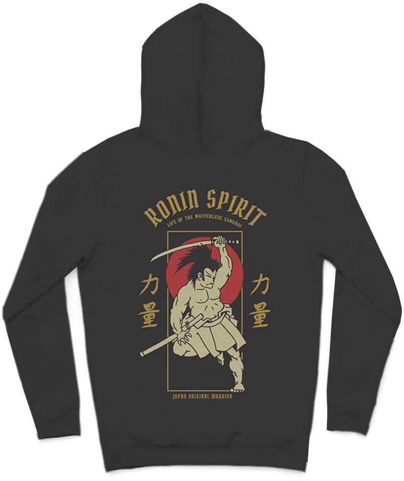 Ronin Spirit Trendy All-Over Print Solid Night Rider Hoodie