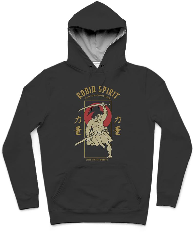 Ronin Spirit Trendy All-Over Print Solid Night Rider Hoodie