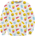 Junk Food Pattern White Sweatshirt