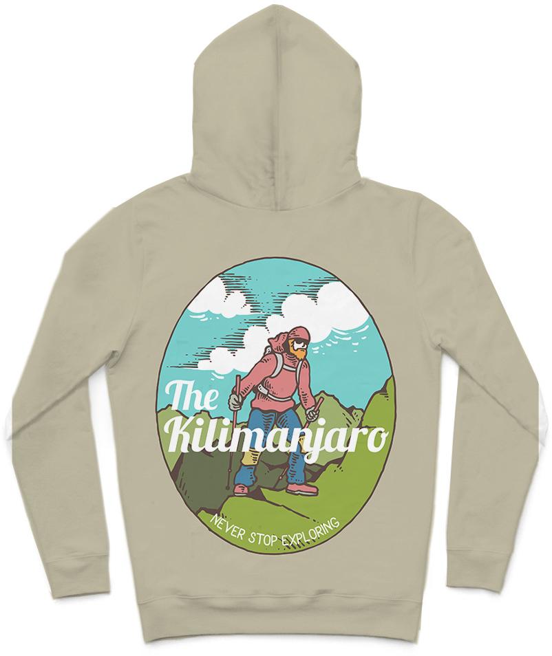 The Kilimanjaro Trendy All-Over Print Solid Eagle Hoodie