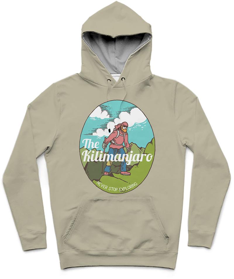The Kilimanjaro Trendy All-Over Print Solid Eagle Hoodie