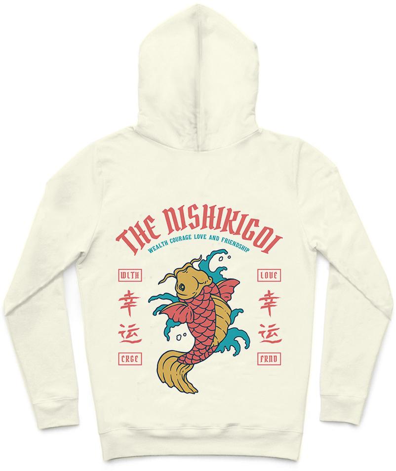The Nishikigoi Trendy All-Over Print Solid Narvik Hoodie