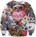 Owl Be Your Valentine Crewneck Sweatshirt