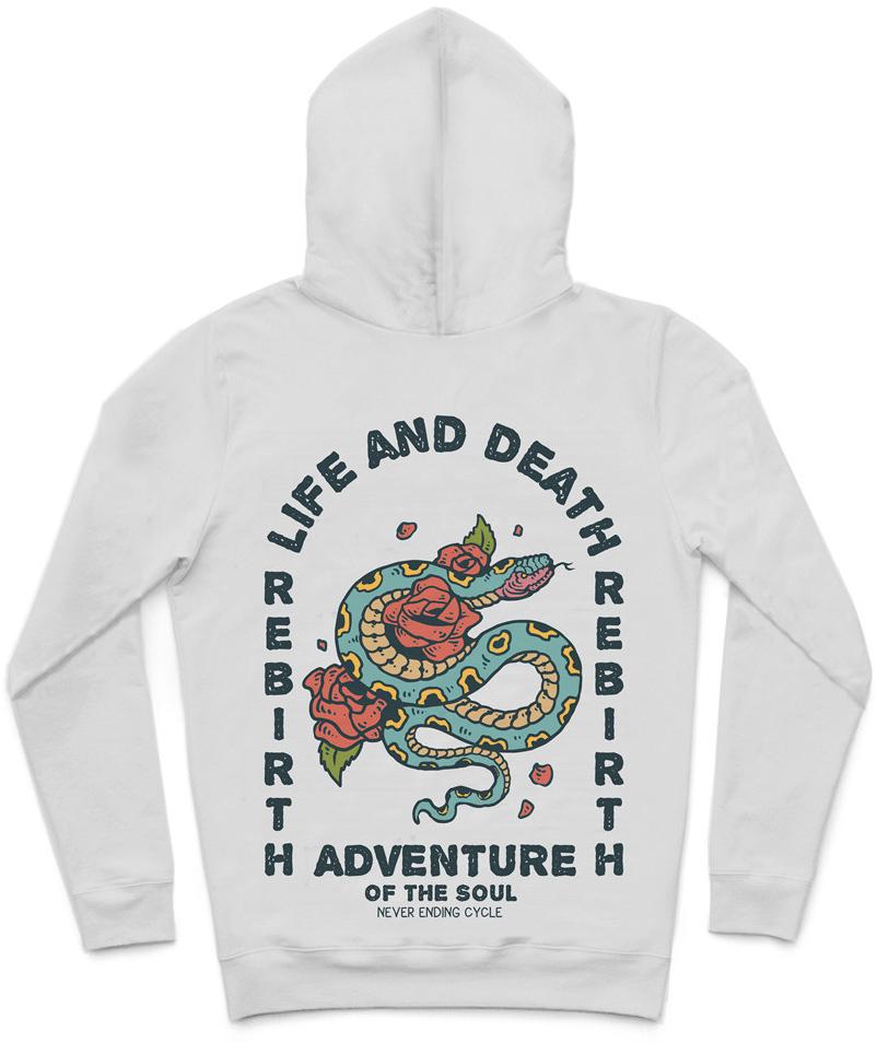 Adventure Of The Soul Trendy All-Over Print Solid Light Grey Hoodie