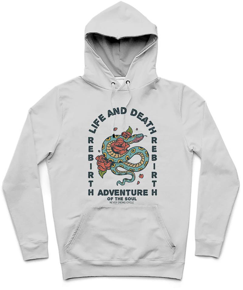 Adventure Of The Soul Trendy All-Over Print Solid Light Grey Hoodie