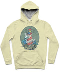 Be The Light Trendy All-Over Print Solid Coconut Cream Hoodie