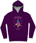 Love And Hate Trendy All-Over Print Solid Purple Hoodie