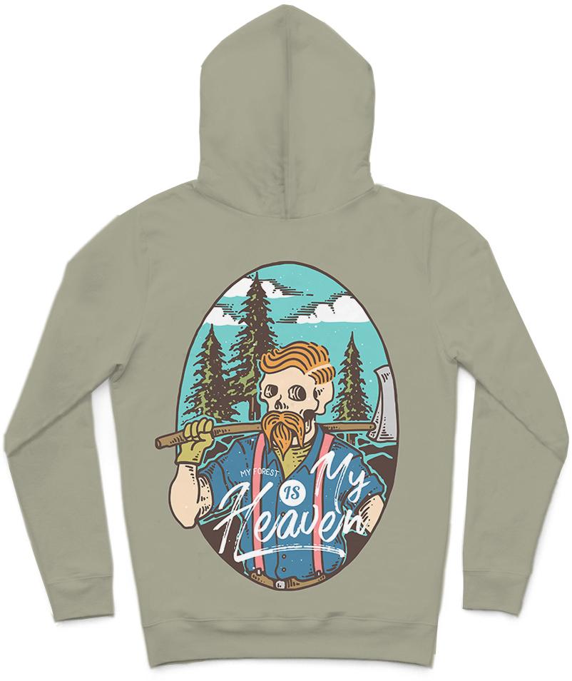 Lumberjack Heaven Trendy All-Over Print Solid Dawn Hoodie