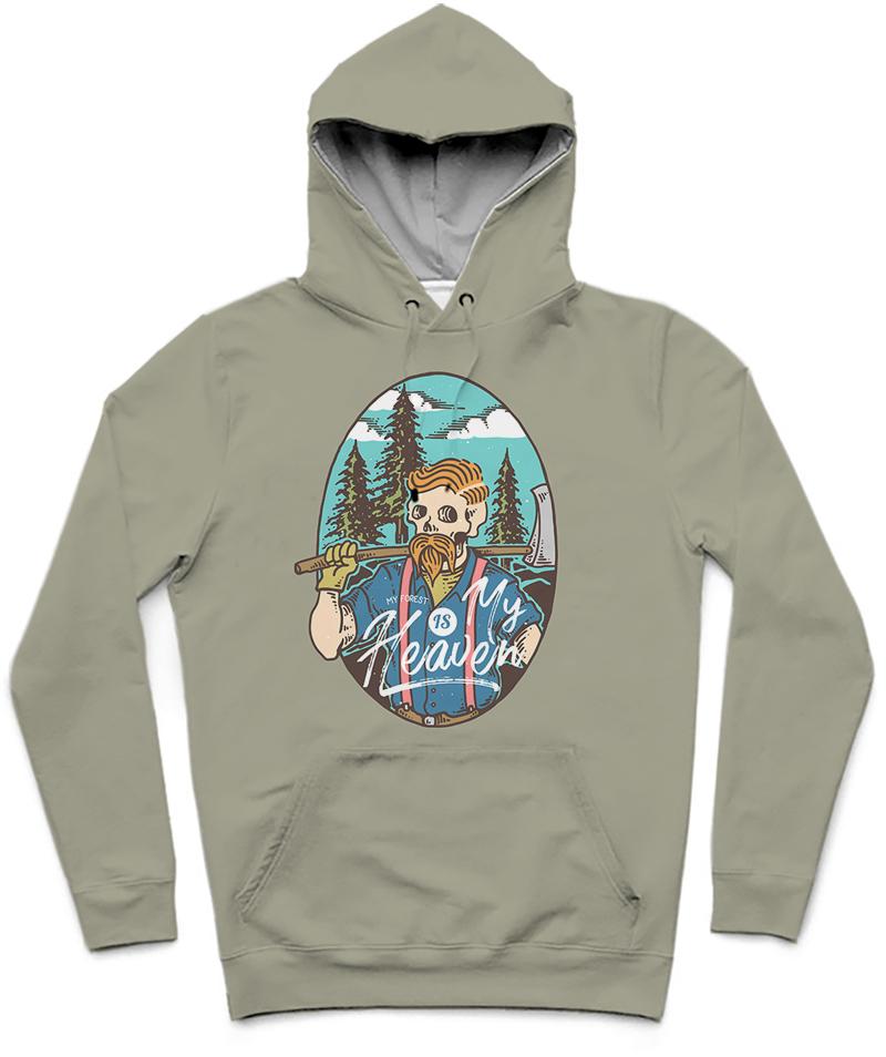 Lumberjack Heaven Trendy All-Over Print Solid Dawn Hoodie