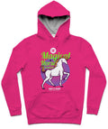 Unicorn Trendy All-Over Print Solid Deep Cerise Hoodie