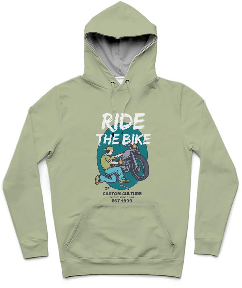 Custom Culture Trendy All-Over Print Solid Green Spring Hoodie